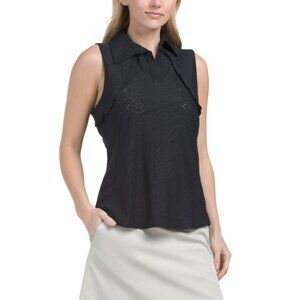 G LIFESTYLE Black Sleeveless Ruffle Top